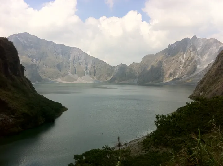 The crater lake at the summit of Mt. Pinatubo